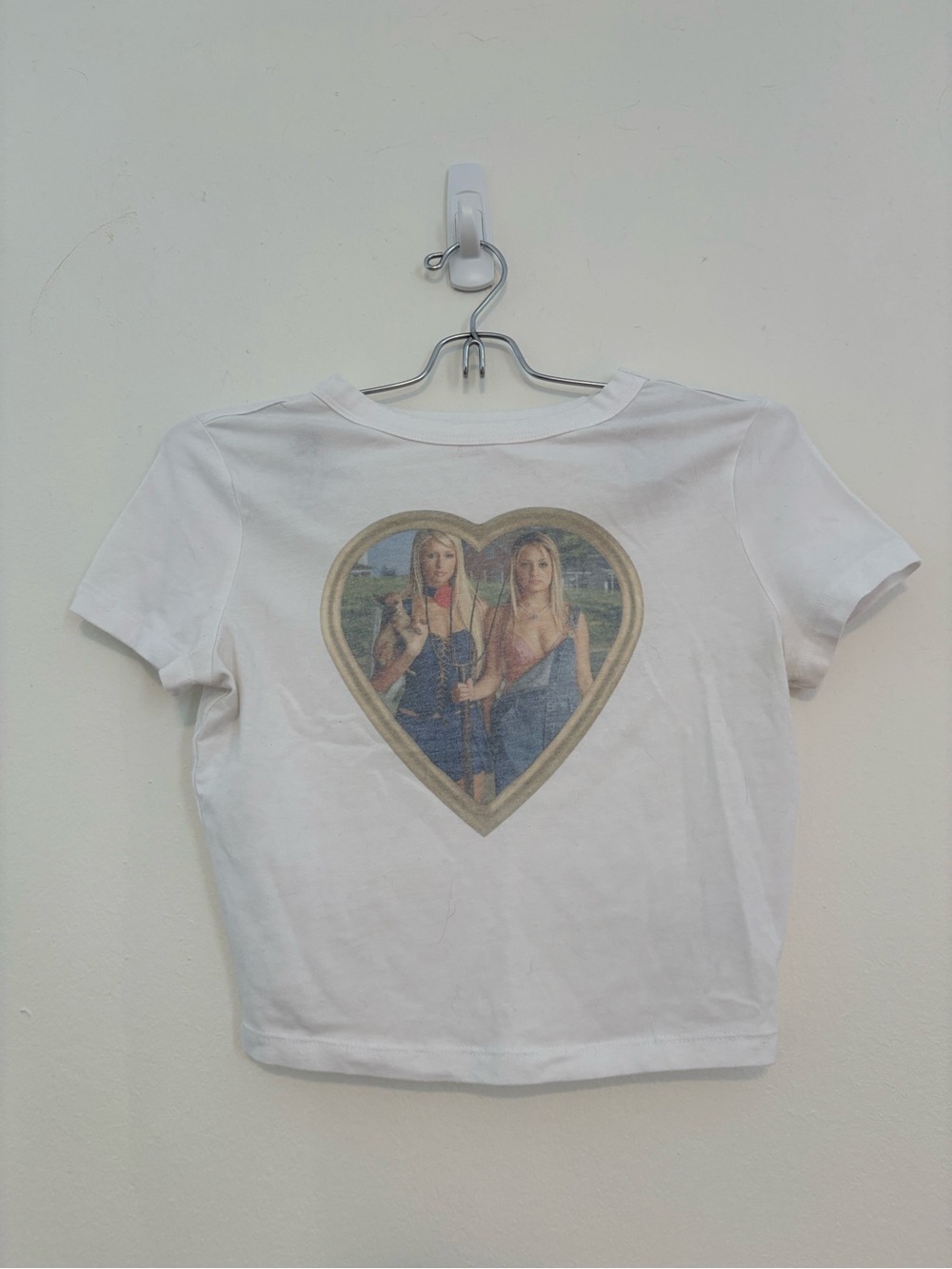 White Baby Tee with Simple Life Print